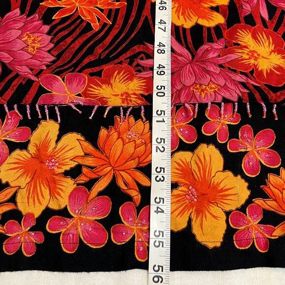 French Laundry XL Maxi Dress Floral Sleeveless Smocked Chest Tropical Boho Festi - Picture 8 of 10